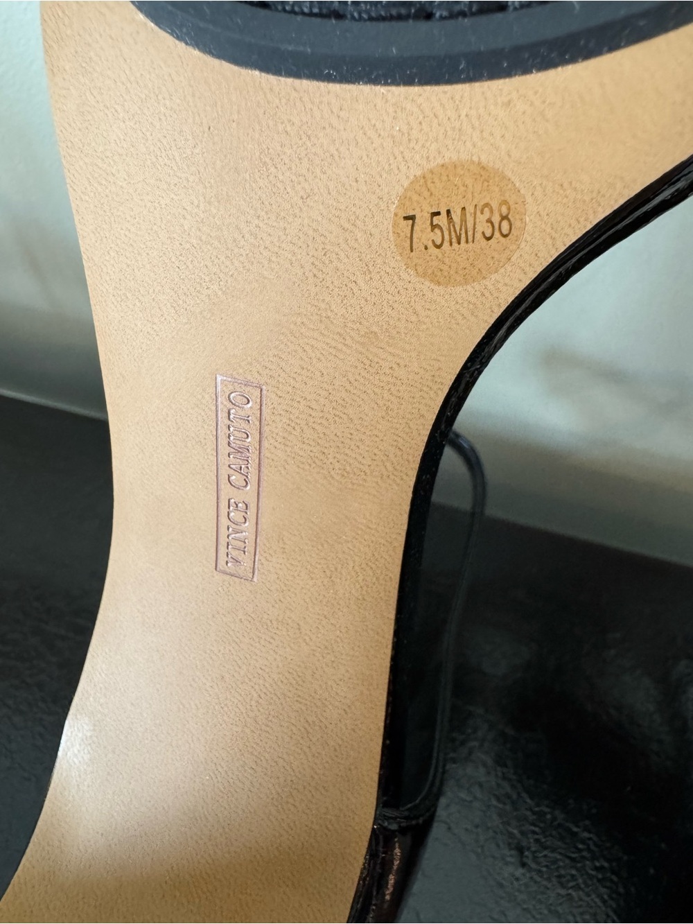 Vince Camuto Aurelia Ankle Strap Sandal in Black Patent Leather NIB - Picture 7 of 10